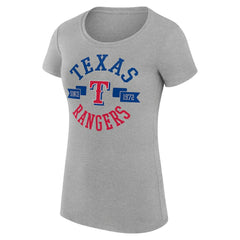 Heather Gray Texas Rangers G-III 4Her by Carl Banks Women's Super-Slim Fit Lightweight City Graphic T-Shirt