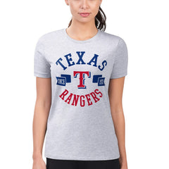 Heather Gray Texas Rangers G-III 4Her by Carl Banks Women's Super-Slim Fit Lightweight City Graphic T-Shirt