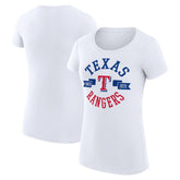 White Texas Rangers G-III 4Her by Carl Banks Women's Super-Slim Fit Lightweight City Graphic T-Shirt