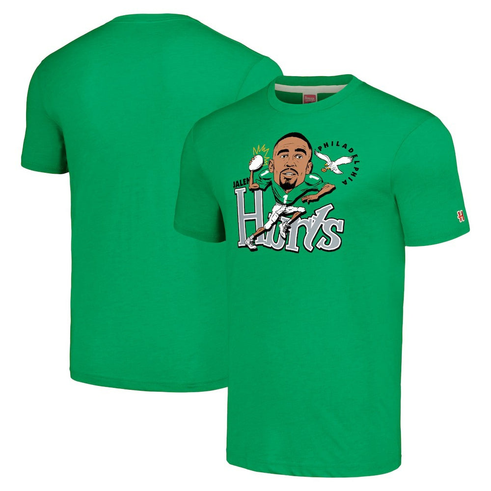 Jalen Hurts Homage Unisex Caricature Player Tri-Blend T-Shirt - Philadelphia Eagles T-shirts