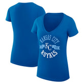 Royal Kansas City Royals G-III 4Her by Carl Banks Women's Super-Slim Fit Lightweight City Graphic V-Neck T-Shirt