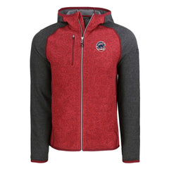 Heather Red/Heather Charcoal Chicago Cubs Cutter & Buck Stars & Stripes Mainsail Sweater-Knit Full-Zip Hoodie