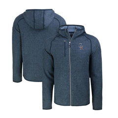 Heather Navy Colorado Rockies Cutter & Buck Stars & Stripes Mainsail Sweater-Knit Full-Zip Hoodie