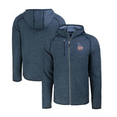 Heather Navy Los Angeles Dodgers Cutter & Buck Stars & Stripes Mainsail Sweater-Knit Full-Zip Hoodie