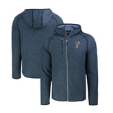 Heather Navy Philadelphia Phillies Cutter & Buck Stars & Stripes Mainsail Sweater-Knit Full-Zip Hoodie