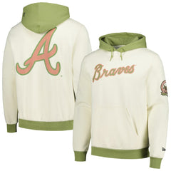 Cream/Green Atlanta Braves New Era Color Pop Pullover Hoodie