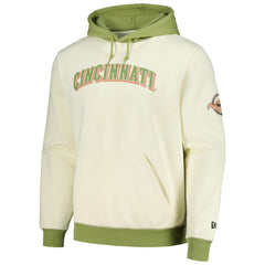 Cream/Green Cincinnati Reds New Era Color Pop Pullover Hoodie