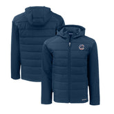 Navy Chicago Cubs Cutter & Buck Stars & Stripes Big & Tall Evoke Hybrid Eco Softshell Recycled Full-Zip Hoodie Jacket