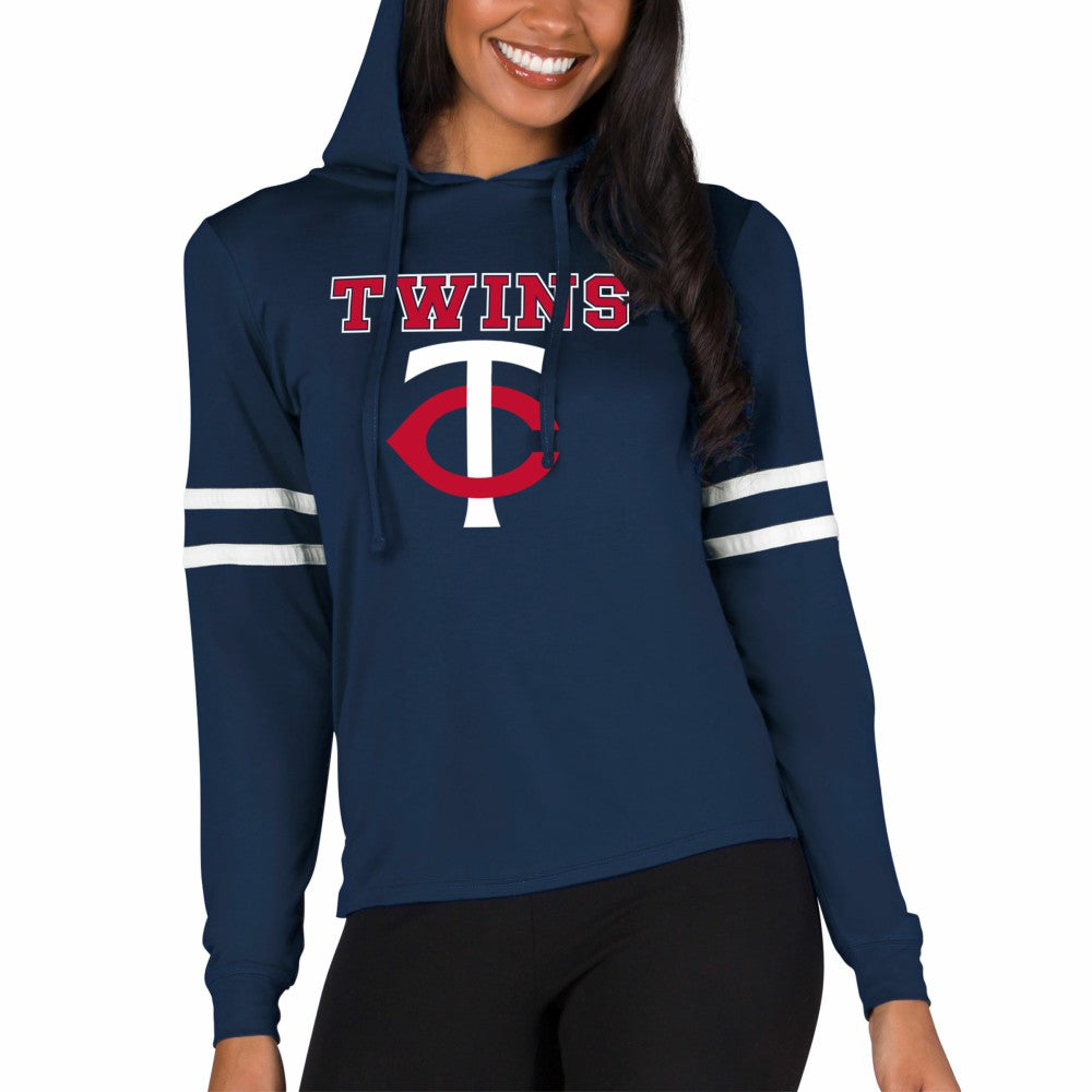 Navy Minnesota Twins Concepts Sport Women's Marathon Lightweight Lounge Pullover Hoodie