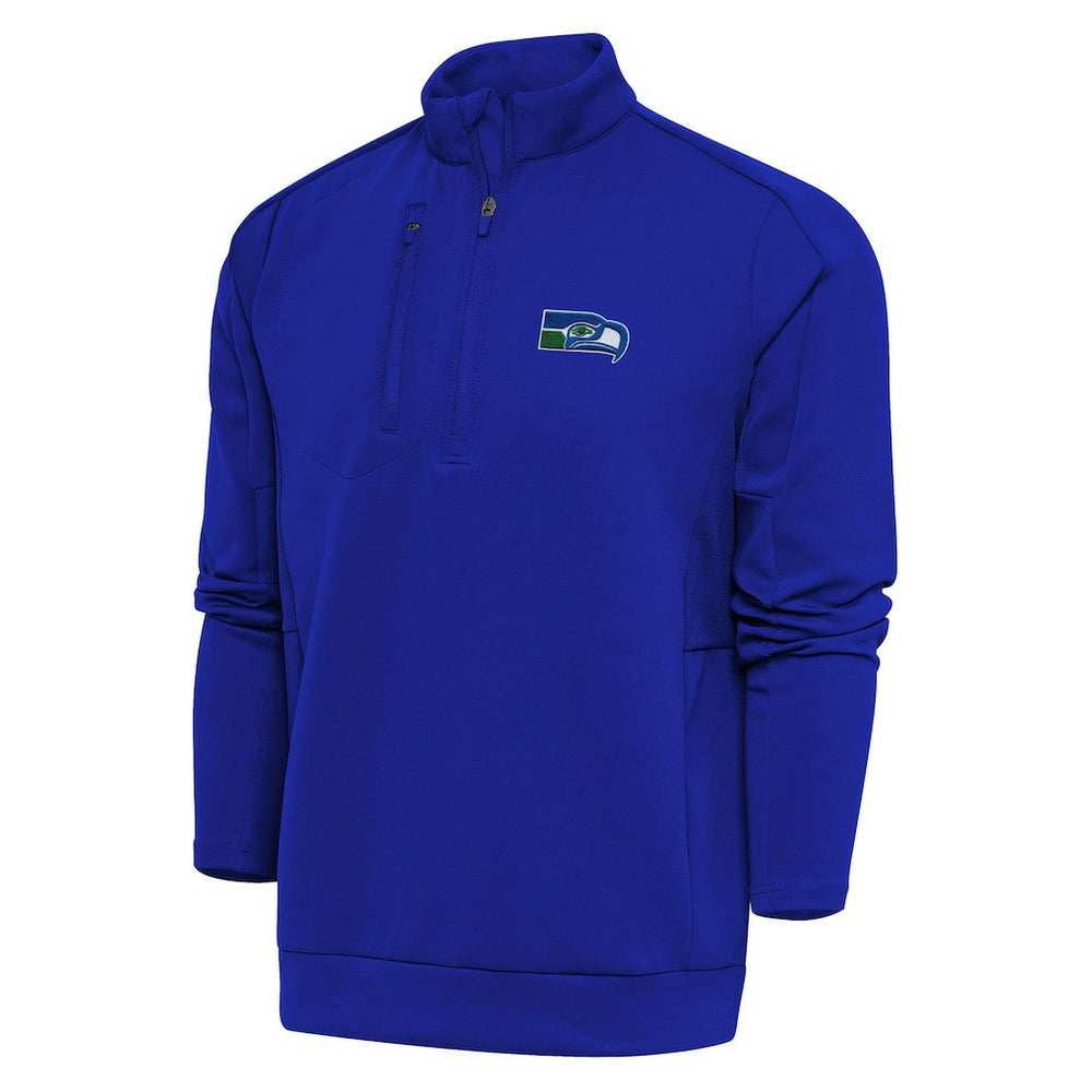 Adult Throwback Logo Generation Quarter-Zip Pullover Top - Seattle Seahawks Pullover