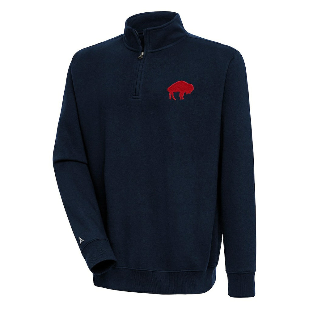 Adult Throwback Logo Victory Quarter-Zip Pullover Top - Buffalo Bills Pullover