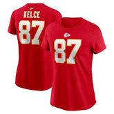 Travis Kelce Women's Player Name & Number T-Shirt - Kansas City Chiefs T-shirts