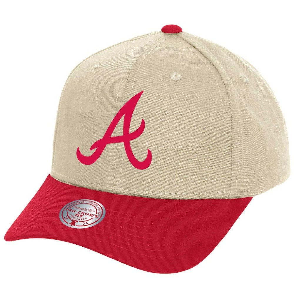 Cream Atlanta Braves Mitchell & Ness Pro Crown Adjustable Hat