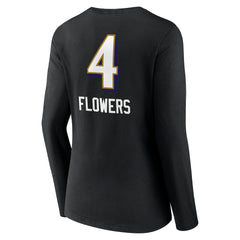 Zay Flowers Women's Team Wordmark Player Name & Number Long Sleeve V-Neck T-Shirt - Baltimore Ravens T-shirts