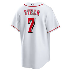 White Spencer Steer Cincinnati Reds Nike Home Replica Jersey