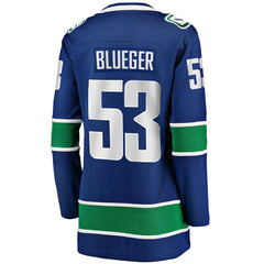 NHL Teddy Blueger Vancouver Canucks Fanatics Women's Home Breakaway Player Jersey