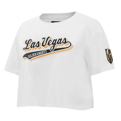 NHL Vegas Golden Knights Pro Standard Women's Boxy Script Tail Cropped T-Shirt