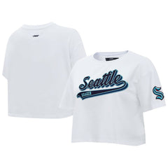 NHL Seattle Kraken Pro Standard Women's Boxy Script Tail Cropped T-Shirt