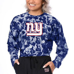 Certo Women's Cropped Long Sleeve T-Shirt - New York Giants T-shirts