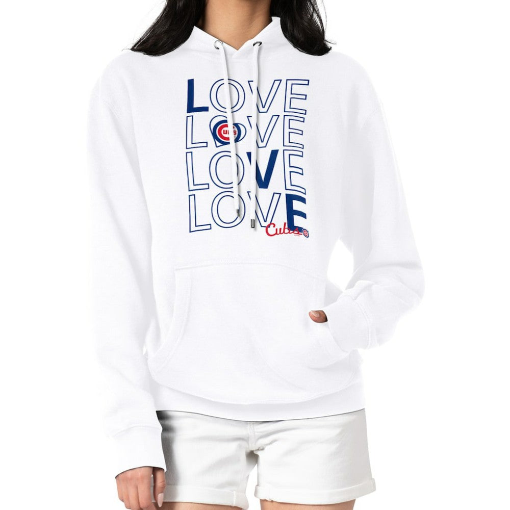 White Chicago Cubs G-III 4Her by Carl Banks Women's Love Graphic Fleece Hoodie