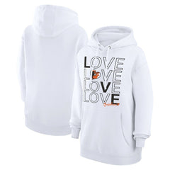 White Baltimore Orioles G-III 4Her by Carl Banks Women's Love Graphic Fleece Hoodie