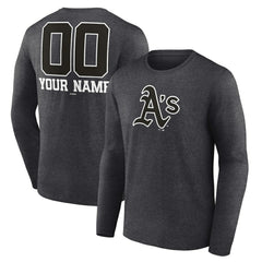 Charcoal Athletics Personalized Monochrome Name & Number Long Sleeve T-Shirt