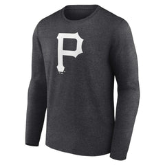 Charcoal Pittsburgh Pirates Personalized Monochrome Name & Number Long Sleeve T-Shirt
