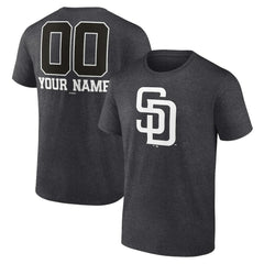 Charcoal San Diego Padres Personalized Monochrome Name & Number T-Shirt