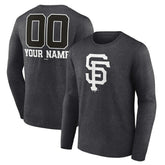 Charcoal San Francisco Giants Personalized Monochrome Name & Number Long Sleeve T-Shirt