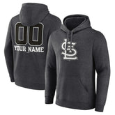 Charcoal St. Louis Cardinals Personalized Monochrome Name & Number Pullover Hoodie