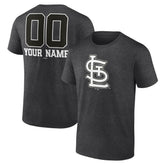 Charcoal St. Louis Cardinals Personalized Monochrome Name & Number T-Shirt