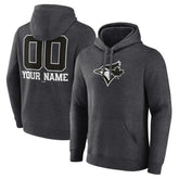 Charcoal Toronto Blue Jays Personalized Monochrome Name & Number Pullover Hoodie