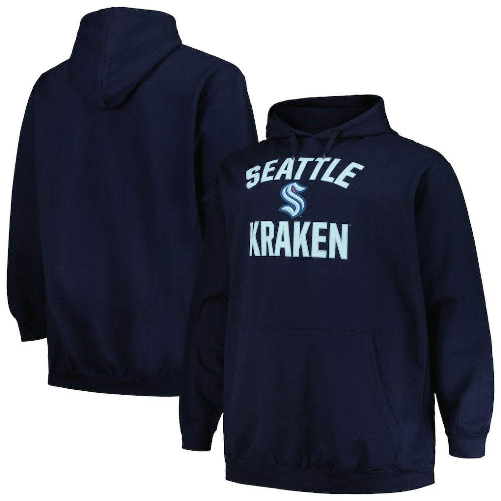 NHL Seattle Kraken Profile Big & Tall Arch Over Logo Pullover Hoodie