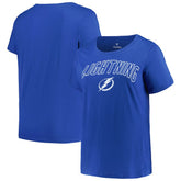 NHL Tampa Bay Lightning Profile Women's Plus Size Arch Over Logo T-Shirt