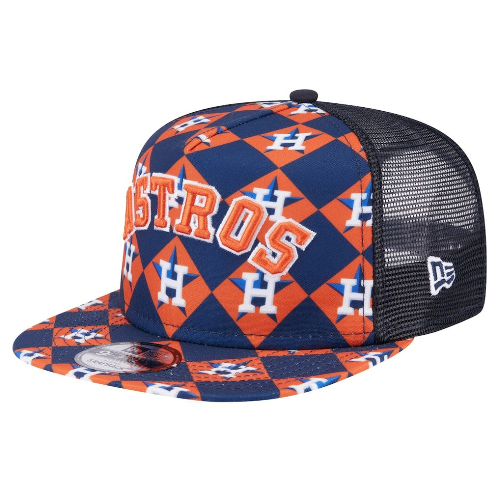 Navy Houston Astros New Era Seeing Diamonds A-Frame Trucker 9FIFTY Snapback Hat