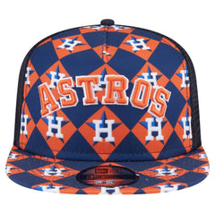 Navy Houston Astros New Era Seeing Diamonds A-Frame Trucker 9FIFTY Snapback Hat