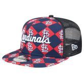 Navy St. Louis Cardinals New Era Seeing Diamonds A-Frame Trucker 9FIFTY Snapback Hat