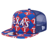 Royal Texas Rangers New Era Seeing Diamonds A-Frame Trucker 9FIFTY Snapback Hat