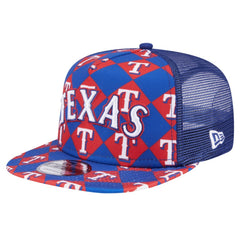 Royal Texas Rangers New Era Seeing Diamonds A-Frame Trucker 9FIFTY Snapback Hat