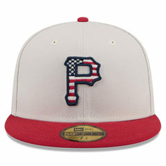 Khaki/Red Pittsburgh Pirates New Era 2024 Fourth of July 59FIFTY Fitted Hat