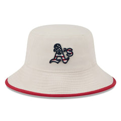 Khaki Athletics New Era 2024 Fourth of July Bucket Hat