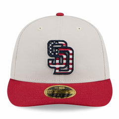 Khaki/Red San Diego Padres New Era 2024 Fourth of July Low Profile 59FIFTY Fitted Hat