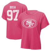 Nick Bosa Majestic Threads Women's Name & Number T-Shirt - San Francisco 49ers T-shirts