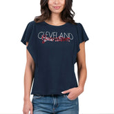 Navy Cleveland Guardians G-III 4Her by Carl Banks Women's Crowd Wave T-Shirt