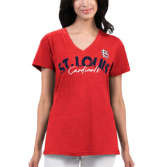 Red St. Louis Cardinals G-III 4Her by Carl Banks Women's Key Move V-Neck T-Shirt