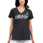 Black Chicago White Sox G-III 4Her by Carl Banks Women's Key Move V-Neck T-Shirt