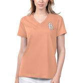 Coral St. Louis Cardinals Margaritaville Women's Game Time V-Neck T-Shirt