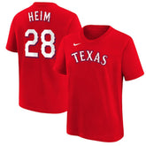 Red Jonah Heim Texas Rangers Nike Youth Name & Number T-Shirt