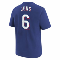 Royal Josh Jung Texas Rangers Nike Youth Name & Number T-Shirt