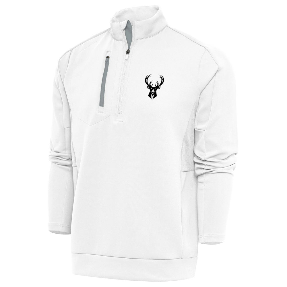 Milwaukee Bucks Antigua Metallic Logo Generation Quarter-Zip Top